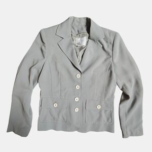 Vintage Votre Nom Button Front Blazer Jacket 8 Lined Flap Pockets‎ Polyester